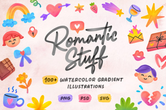 100+ Romantic Illustrations: Your Go-To Design Toolkit