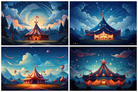 24 Spectacular Circus Tent Illustrations for Designers