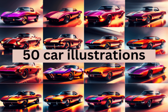 50 Car Illustrations for Dynamic Design Projects