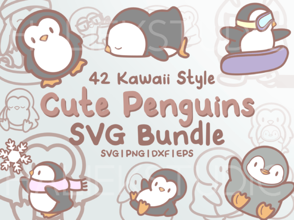 Adorable Cute Penguin SVG Illustrations for Your Projects