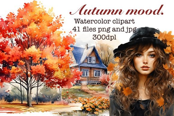 Autumn Mood Watercolor Illustrations for Your Projects