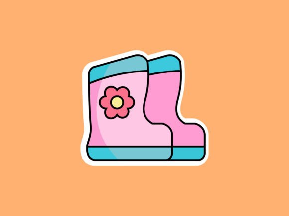 Charming Spring Rain Boots Illustrations for Creative Projects