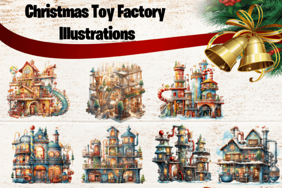 Christmas Toy Factory Illustrations: Your Holiday Design Toolkit