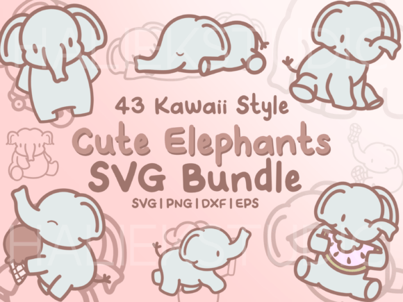 Elephants SVG Illustrations: 43 Cute Designs for Your Projects