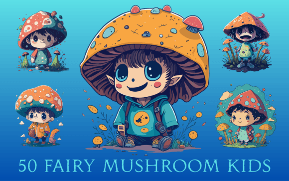 Enchanting Fairy Mushroom Kids Illustrations for Creators