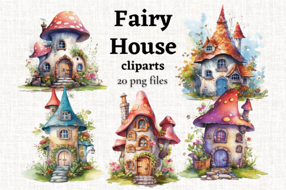 Enchanting Mushroom Fairy House Illustrations