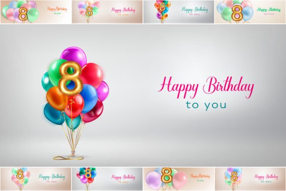 Festive Birthday Illustrations for the Big 8