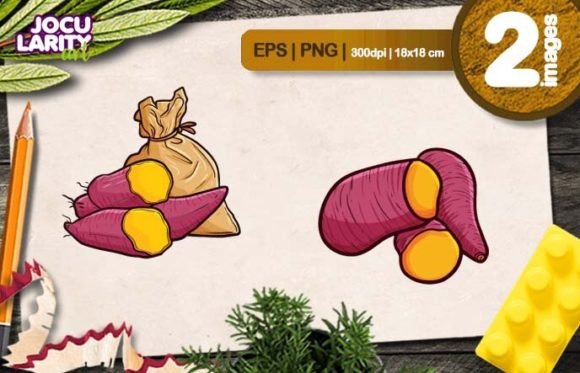 Funny Sweet Potato Cartoon Illustrations: A Playful Design Asset