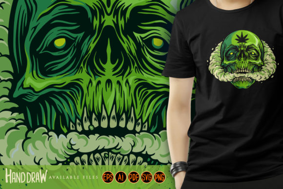 Skull Vape a Weeds Illustrations Svg: A Designer's Bold Asset