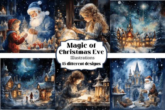 The Magic of Christmas Eve Illustrations: Festive Digital Art