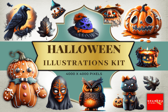 Unleash Your Halloween Creativity with My Newest Illustrations Kit