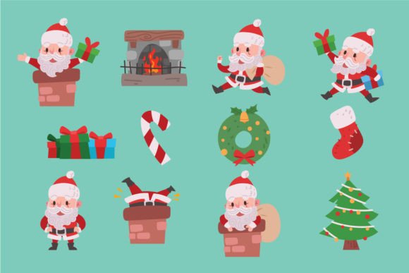Vector Illustrations of Santa Claus: Festive Design Assets