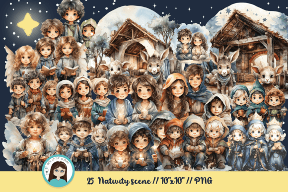 Watercolor Nativity Illustrations: A Charming Visual Narrative
