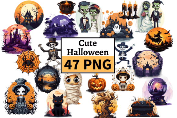 Whimsical Halloween Magic: 47 Friendly Illustrations