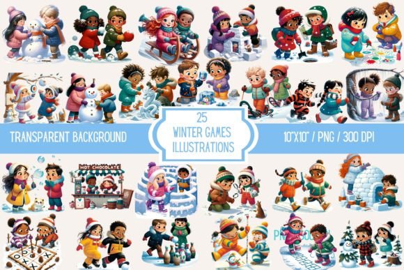 Whimsical Winter Magic: The Allure of Children Winter Games Illustrations
